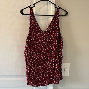 Old Navy Women’s Red Cheetah Tank - Size L